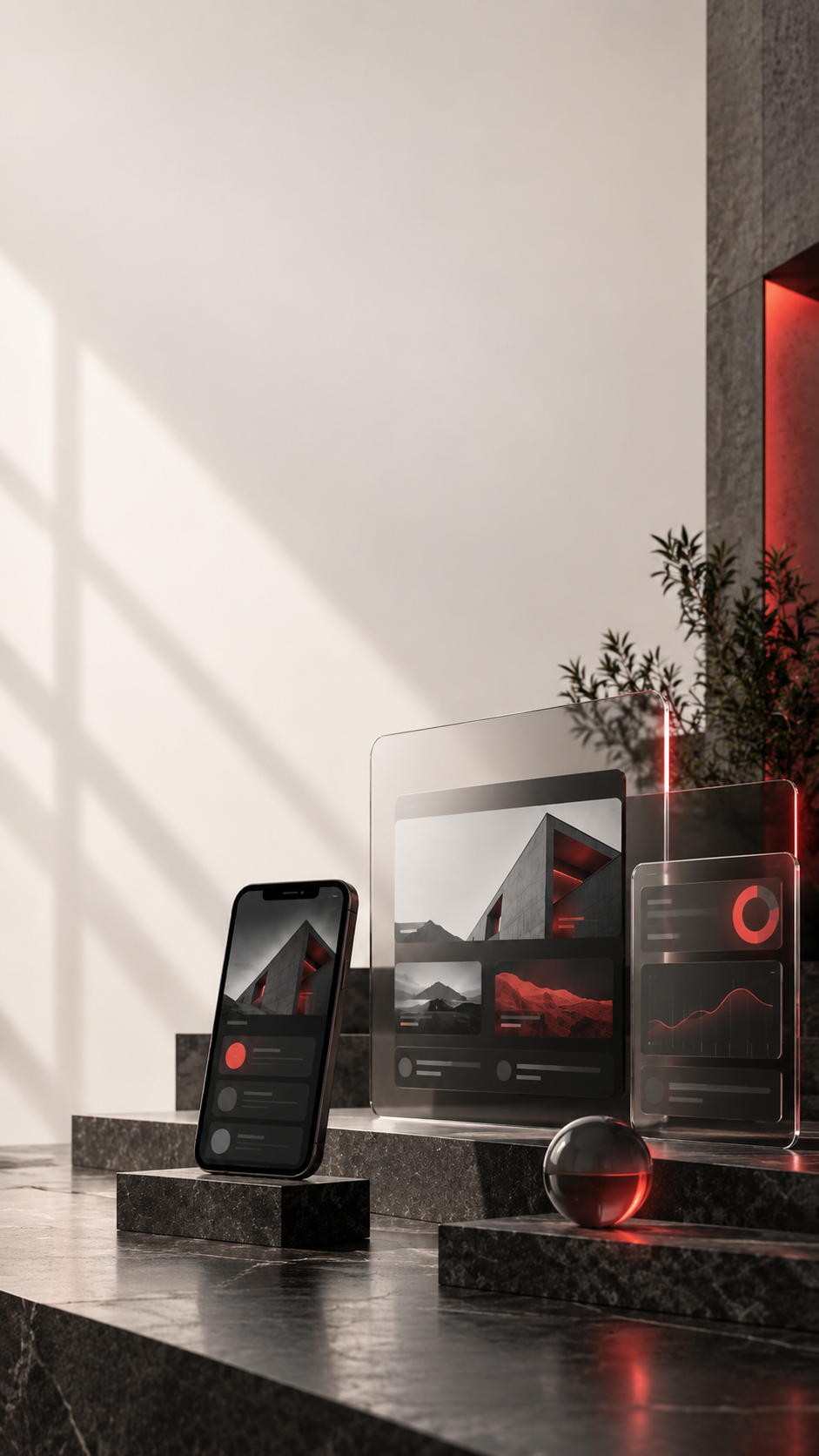 Website, software en app interfaces op premium displays